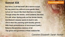 Caroline Elizabeth Sarah Norton - Sonnet XIX