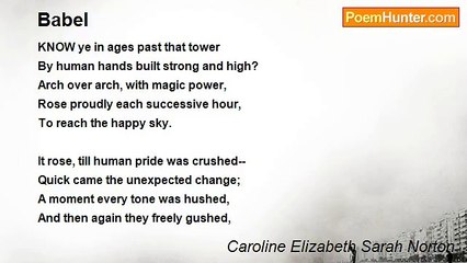 Caroline Elizabeth Sarah Norton - Babel