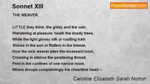 Caroline Elizabeth Sarah Norton - Sonnet XIII