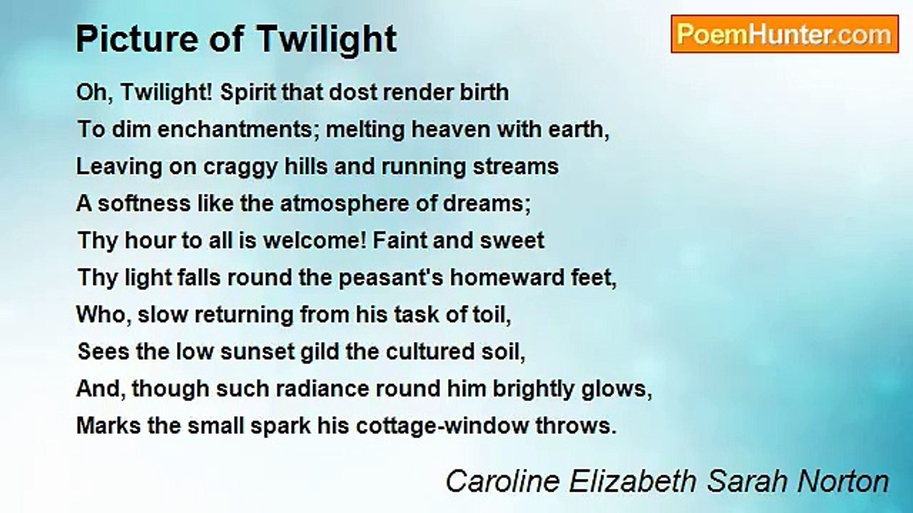 Caroline Elizabeth Sarah Norton - Picture of Twilight