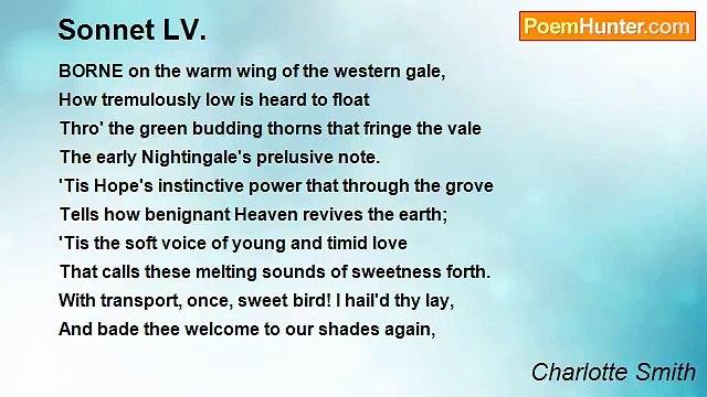 Charlotte Smith - Sonnet LV.
