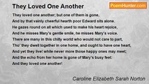 Caroline Elizabeth Sarah Norton - They Loved One Another
