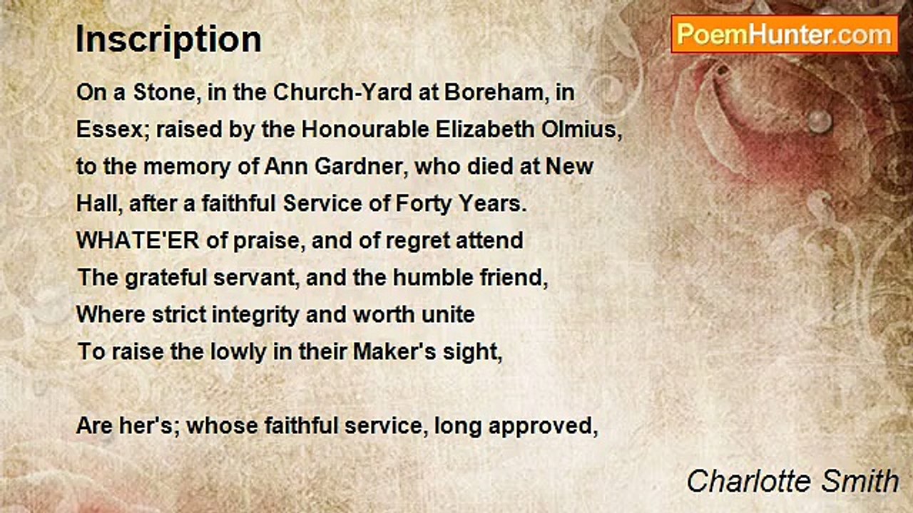 Charlotte Smith - Inscription
