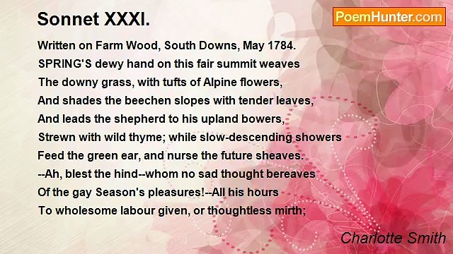 Charlotte Smith - Sonnet XXXI.