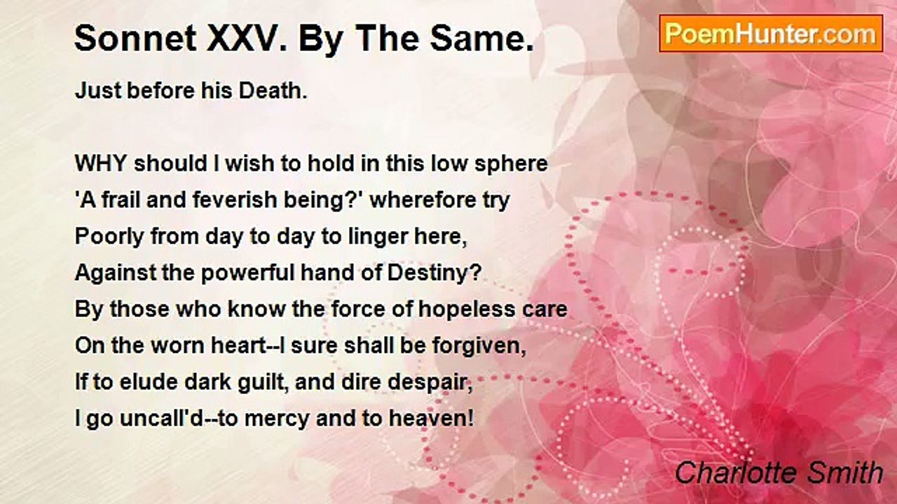 Charlotte Smith - Sonnet XXV. By The Same.