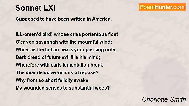 Charlotte Smith - Sonnet LXI