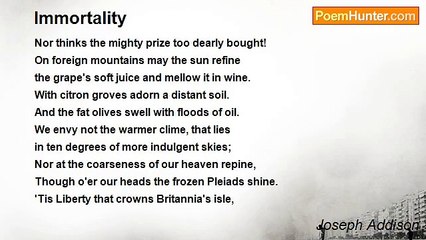 Joseph Addison - Immortality