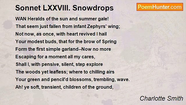 Charlotte Smith - Sonnet LXXVIII. Snowdrops