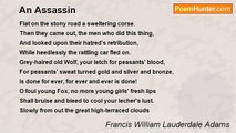 Francis William Lauderdale Adams - An Assassin