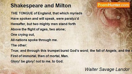 Walter Savage Landor - Shakespeare and Milton
