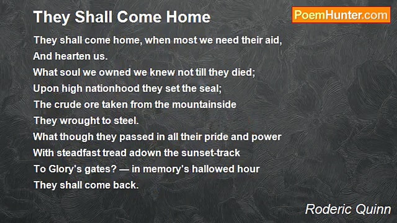 Roderic Quinn - They Shall Come Home