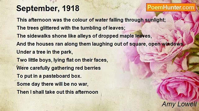 Amy Lowell - September, 1918