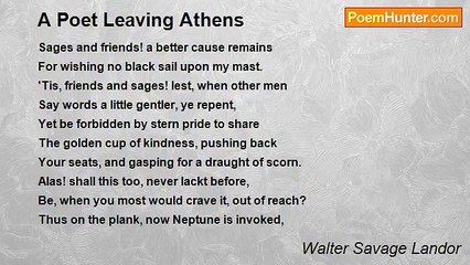 Walter Savage Landor - A Poet Leaving Athens
