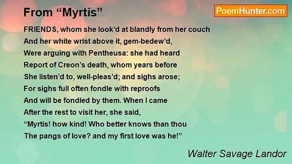 Walter Savage Landor - From “Myrtis”