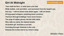 Weldon Kees - Girl At Midnight