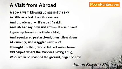 James Brunton Stephens - A Visit from Abroad