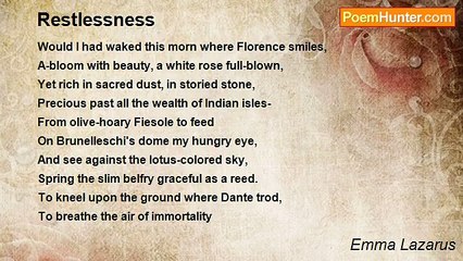 Emma Lazarus - Restlessness