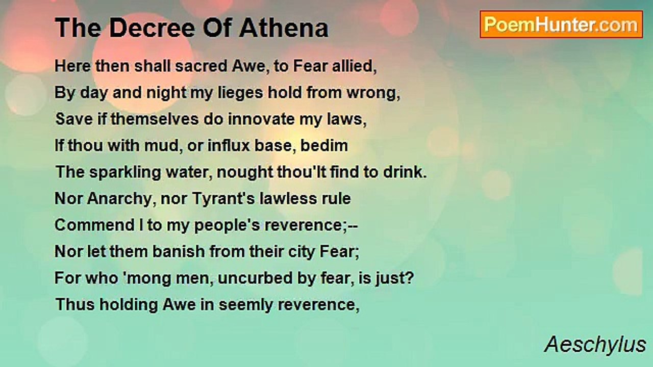 Aeschylus - The Decree Of Athena