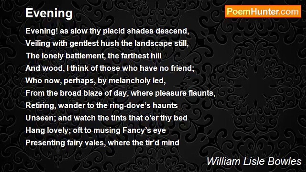 William Lisle Bowles - Evening