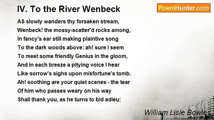 William Lisle Bowles - IV. To the River Wenbeck