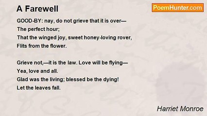 Harriet Monroe - A Farewell