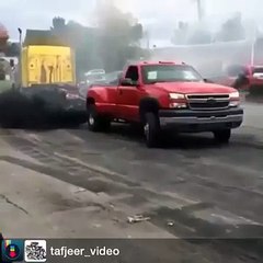 تحدي بين جمس و شاحنة