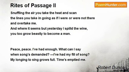 Robert Duncan - Rites of Passage II