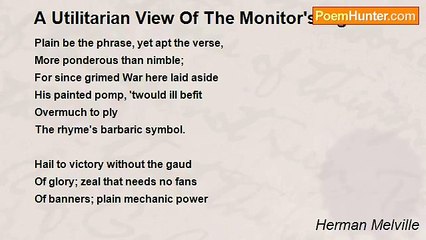 Herman Melville - A Utilitarian View Of The Monitor's Fight