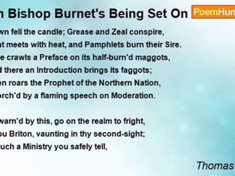 Thomas Parnell - On Bishop Burnet's Being Set On Fire In His Closet