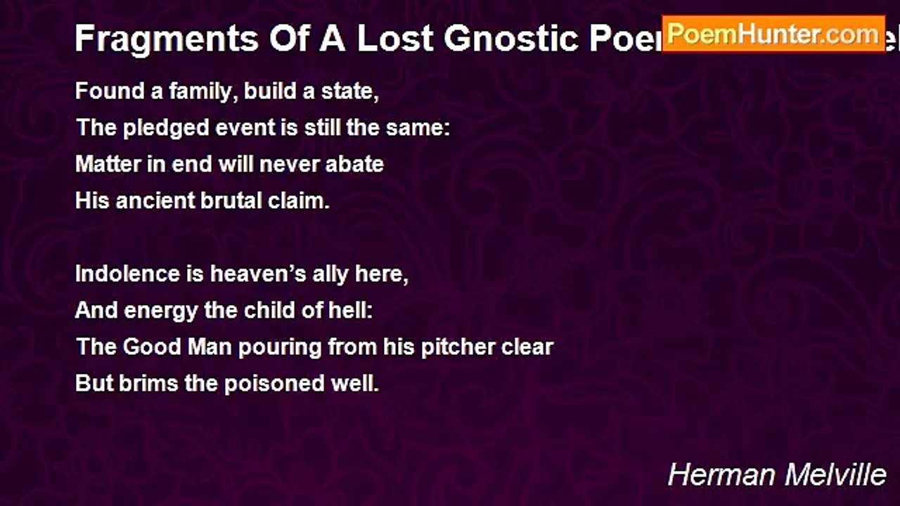 Herman Melville - Fragments Of A Lost Gnostic P...