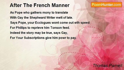 Thomas Parnell - After The French Manner