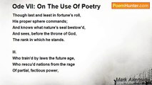 Mark Akenside - Ode VII: On The Use Of Poetry