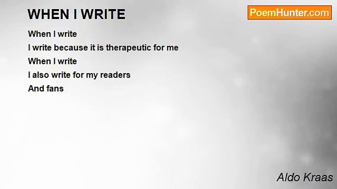 Aldo Kraas - WHEN I WRITE
