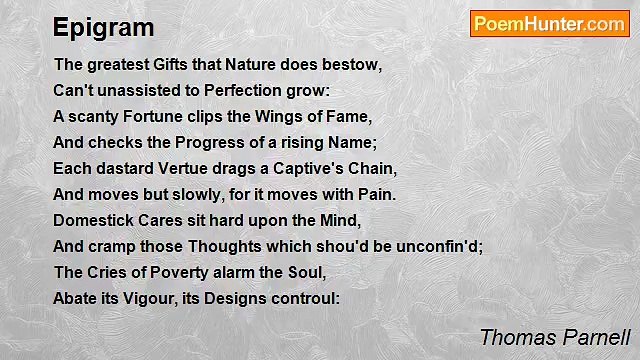 Thomas Parnell - Epigram