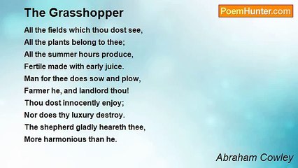 Abraham Cowley - The Grasshopper