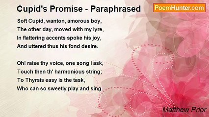Matthew Prior - Cupid's Promise - Paraphrased