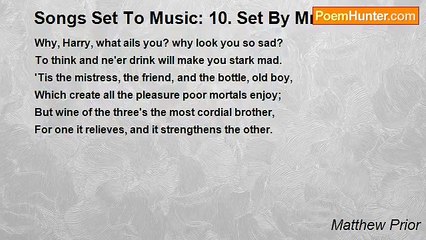 Matthew Prior - Songs Set To Music: 10. Set By Mr. Smith