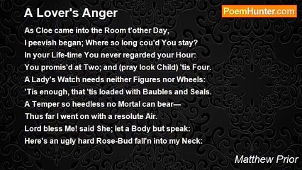 Matthew Prior - A Lover's Anger