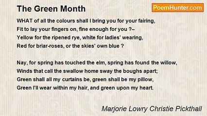 Marjorie Lowry Christie Pickthall - The Green Month