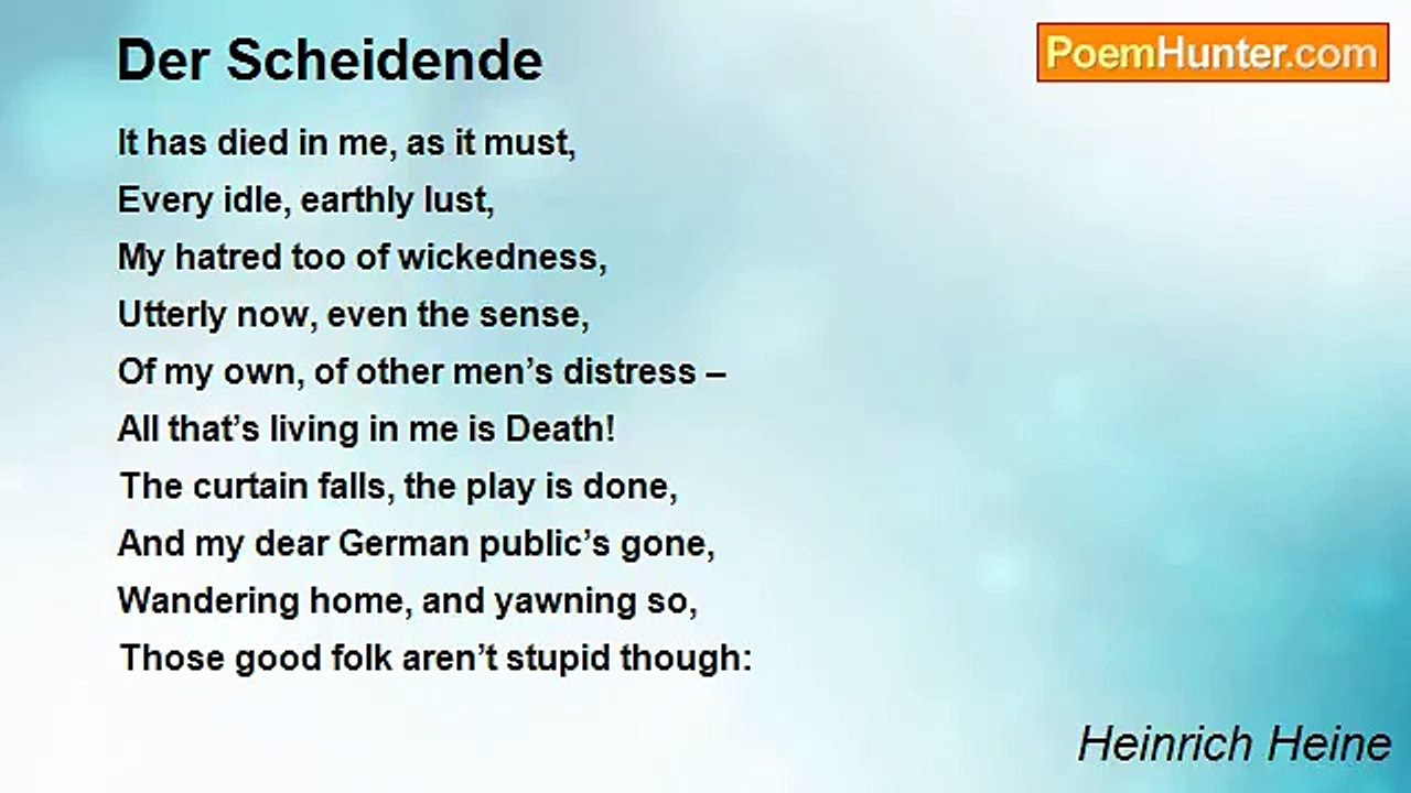 Heinrich Heine - Der Scheidende