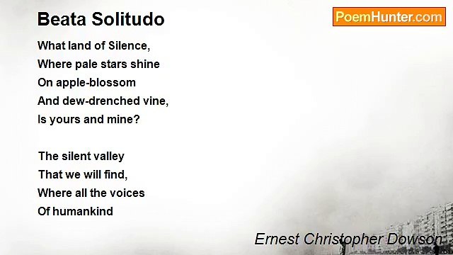 Ernest Christopher Dowson - Beata Solitudo