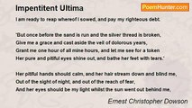 Ernest Christopher Dowson - Impentitent Ultima