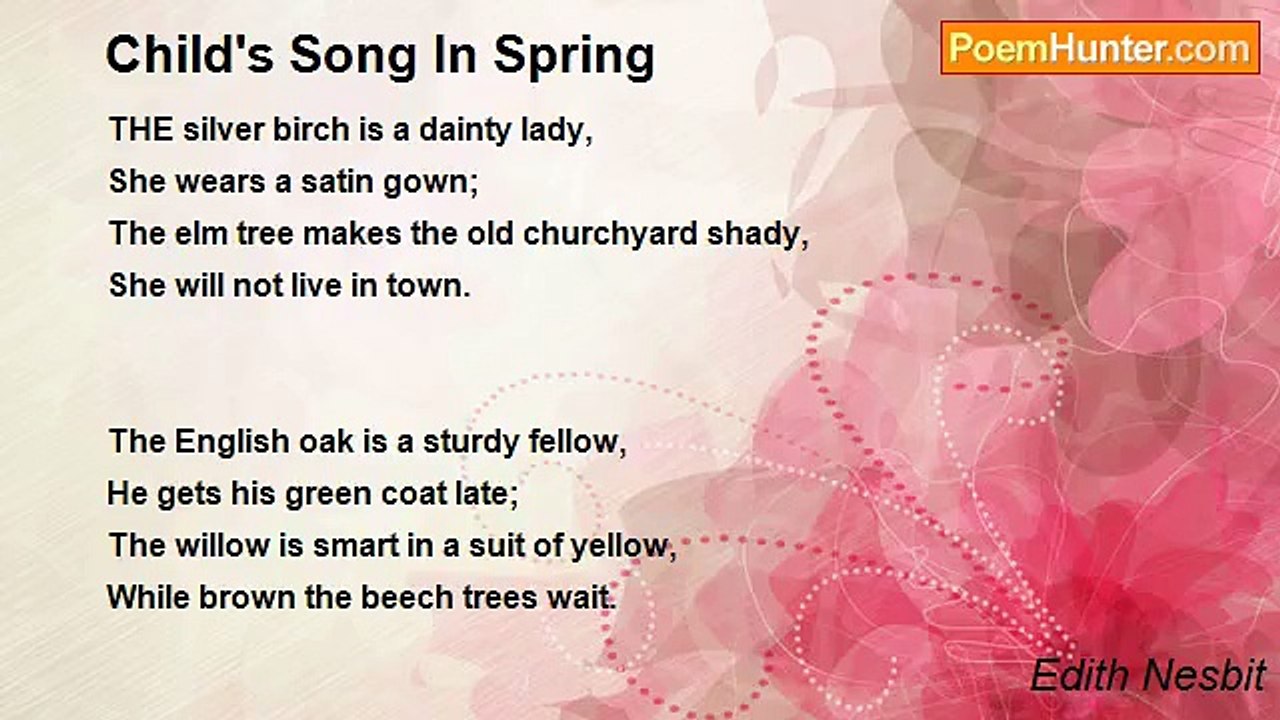 Edith Nesbit - Child's Song In Spring