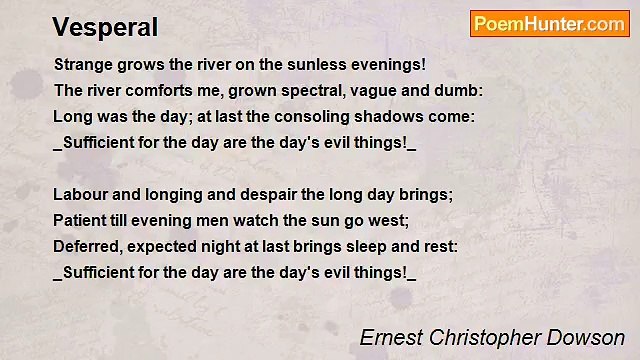 Ernest Christopher Dowson - Vesperal