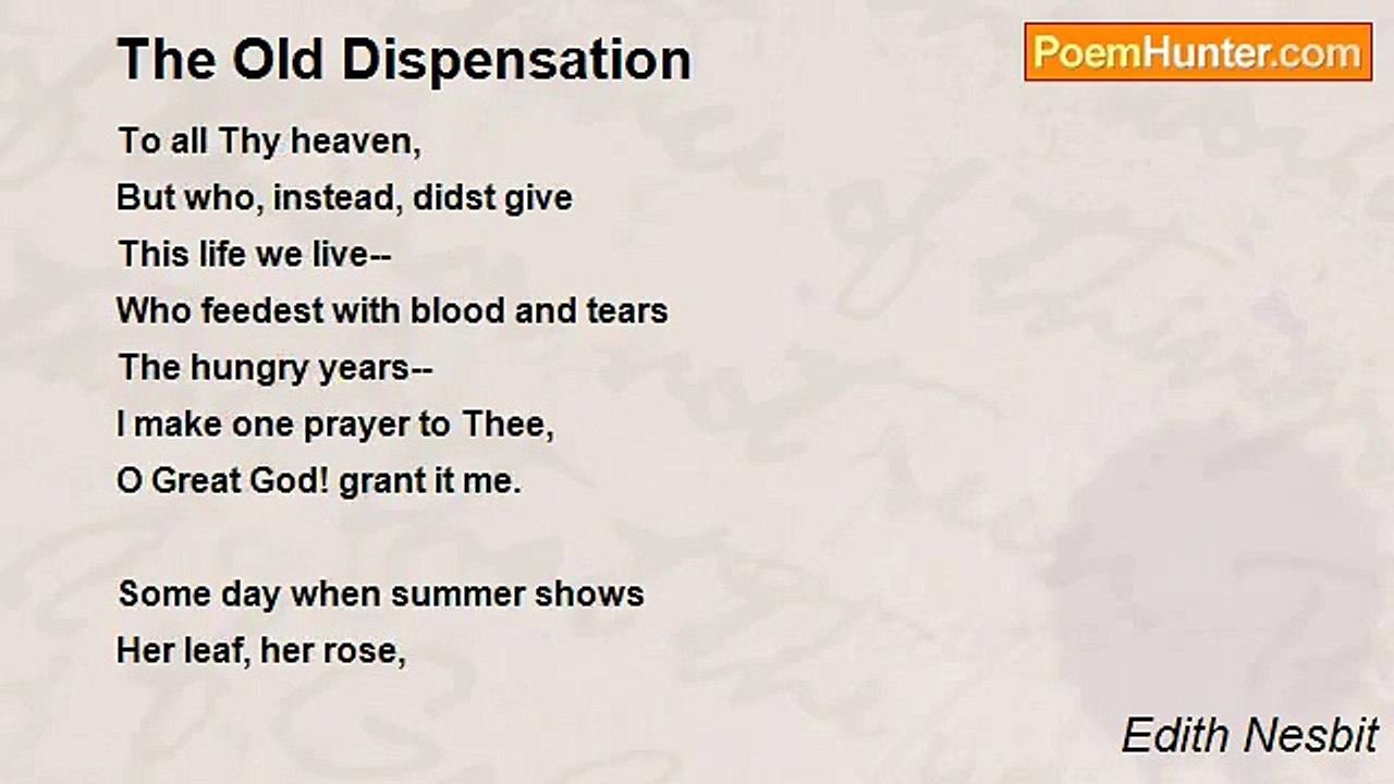 Edith Nesbit - The Old Dispensation