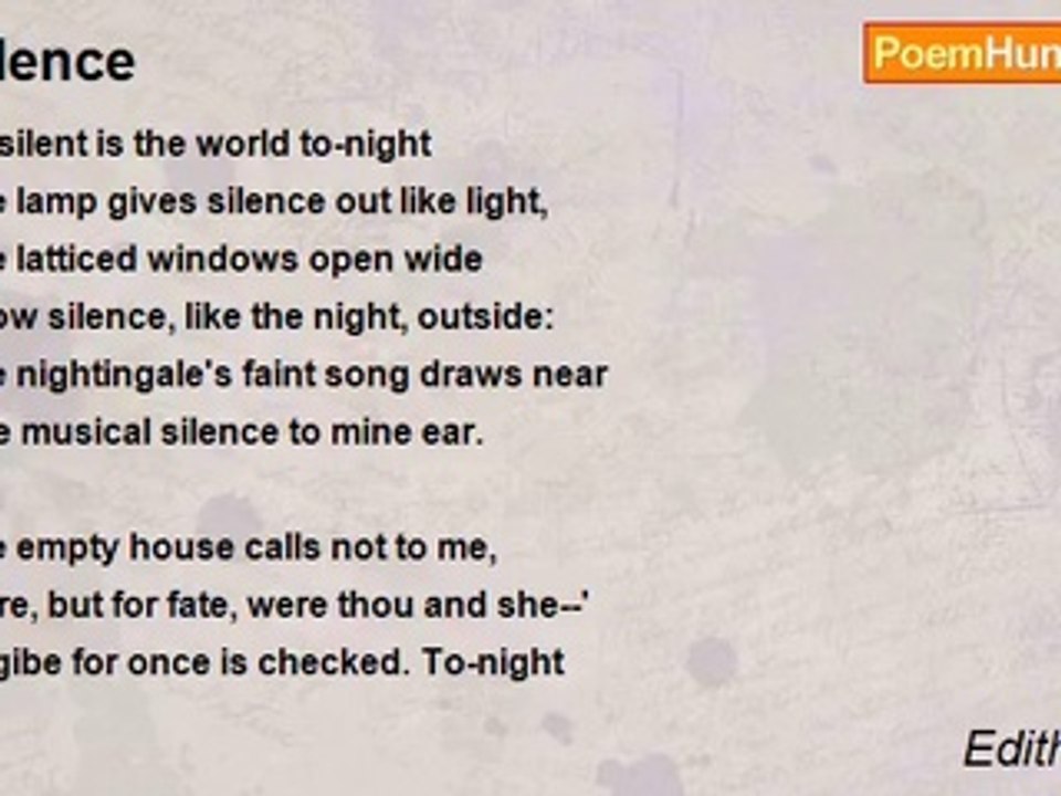 Edith Nesbit - Silence