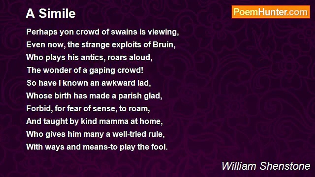 William Shenstone - A Simile