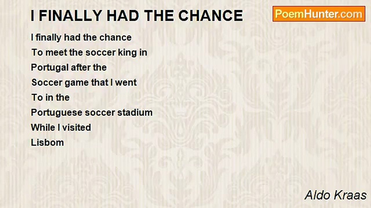 Aldo Kraas - I FINALLY HAD THE CHANCE