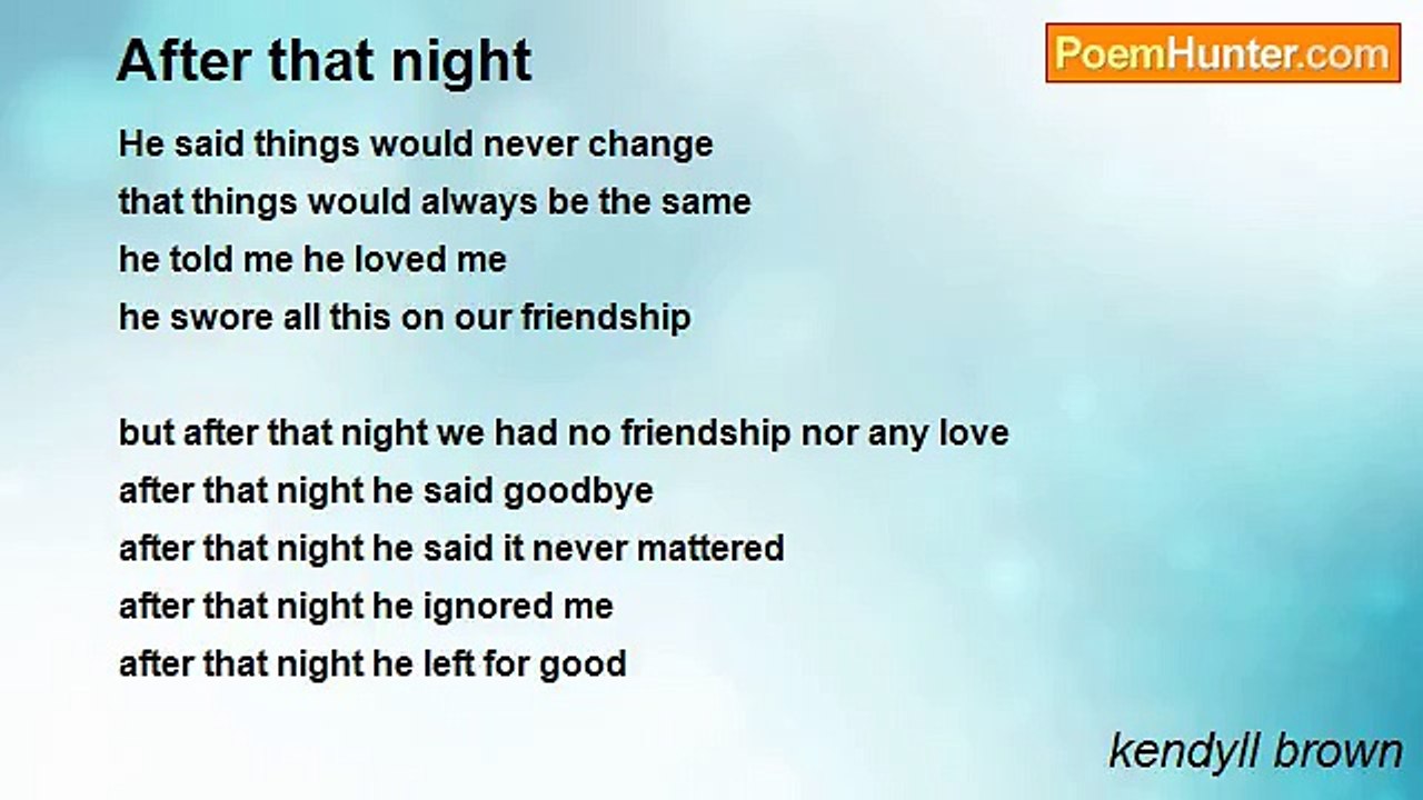 kendyll brown - After that night