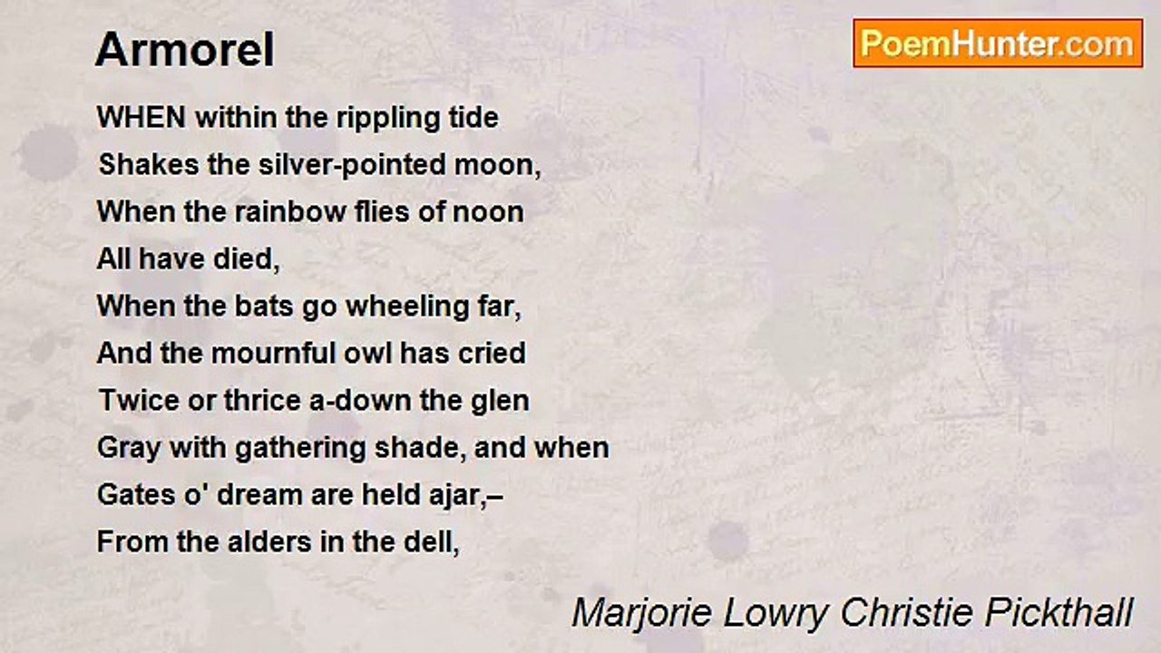Marjorie Lowry Christie Pickthall - Armorel